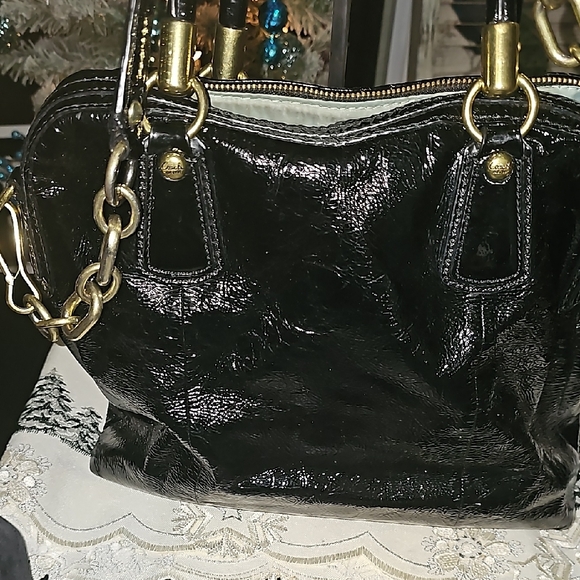 Coach Kristin Patent Leather Satchel  Black Leather Handbag - Picture 6 of 6
